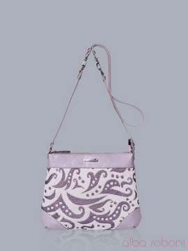 Молодіжна сумка з вышивкою, модель 150871 корал-сірий. Зображення товару, вид спереду.