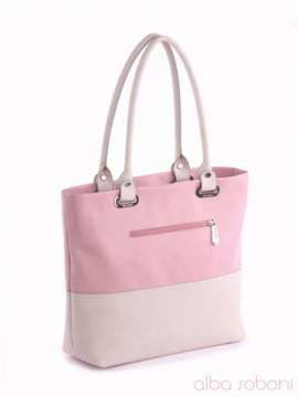 Брендова сумка, модель 160020 рожевий-сірий. Зображення товару, вид збоку.