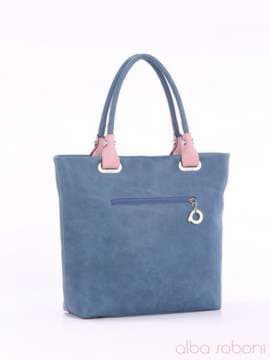 Літня сумка з вышивкою, модель 160150 синій. Зображення товару, вид збоку.