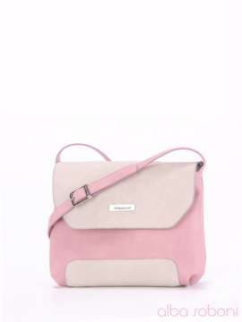 Брендова сумочка, модель 160040 рожевий-сірий. Зображення товару, вид спереду.