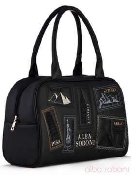 Шкільна сумка з вышивкою, модель 120770 чорний. Зображення товару, вид збоку.
