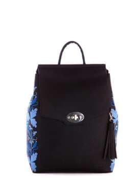 Молодіжний рюкзак з вышивкою, модель 172583 чорний. Зображення товару, вид спереду.