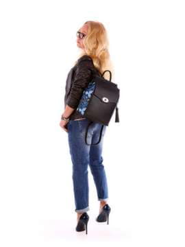 Молодіжний рюкзак з вышивкою, модель 172583 чорний. Зображення товару, вид збоку.