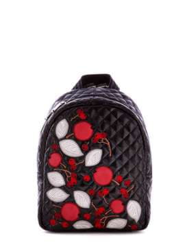 Модний рюкзак з вышивкою, модель 172651 чорний. Зображення товару, вид спереду.