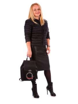 Модний рюкзак з вышивкою, модель 172948 чорний. Зображення товару, вид збоку.