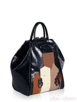 Шкільний рюкзак з вышивкою, модель 141651 чорний. Зображення товару, вид збоку.