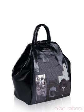 Шкільний рюкзак з вышивкою, модель 141652 чорний. Зображення товару, вид збоку.