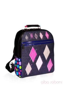 Шкільний рюкзак з вышивкою, модель 151705 чорний. Зображення товару, вид збоку.
