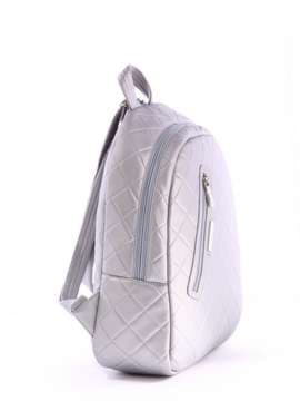 Модний рюкзак, модель 171341 срібло. Зображення товару, вид збоку.