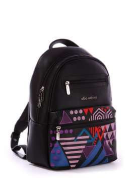 Стильний рюкзак з вышивкою, модель 171371 чорний. Зображення товару, вид збоку.