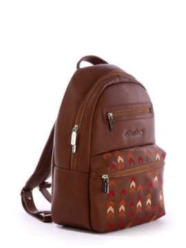 Модний рюкзак з вышивкою, модель 171373 коричневий. Зображення товару, вид збоку.
