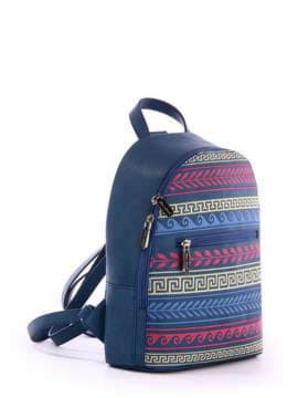 Шкільний рюкзак з вышивкою, модель 171382 синій. Зображення товару, вид збоку.