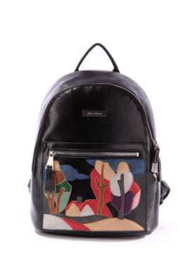 Шкільний рюкзак з вышивкою, модель 171414 чорний. Зображення товару, вид спереду.