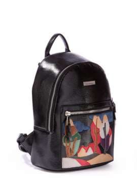 Шкільний рюкзак з вышивкою, модель 171414 чорний. Зображення товару, вид збоку.