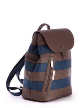 Брендовий рюкзак, модель 171482 коричневий-синій. Зображення товару, вид спереду.