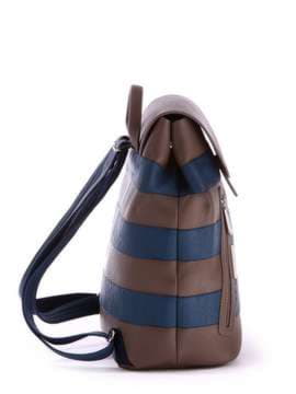 Брендовий рюкзак, модель 171482 коричневий-синій. Зображення товару, вид збоку.