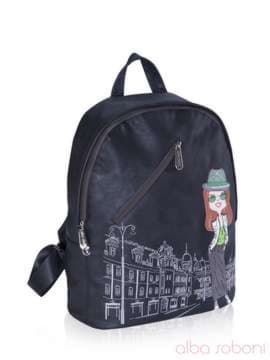 Шкільний рюкзак з вышивкою, модель 161231 чорний. Зображення товару, вид збоку.