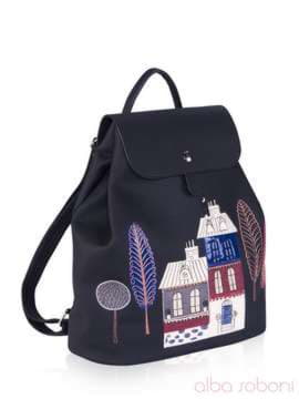 Шкільний рюкзак з вышивкою, модель 161312 чорний. Зображення товару, вид збоку.