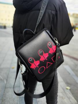 Городской рюкзак символы Squid game цвет черный. Фото - 2