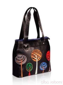 Шкільна сумка з вышивкою, модель 151470 чорний. Зображення товару, вид збоку.