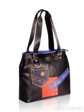 Шкільна сумка з вышивкою, модель 151472 чорний. Зображення товару, вид збоку.