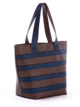 Брендова сумка, модель 171472 коричневий-синій. Зображення товару, вид спереду.