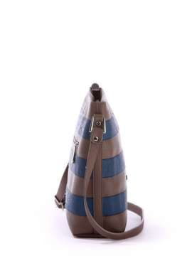 Шкільна сумка, модель 171492 коричневий-синій. Зображення товару, вид збоку.