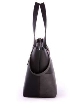 Модна сумка, модель 171501 чорний. Зображення товару, вид збоку.