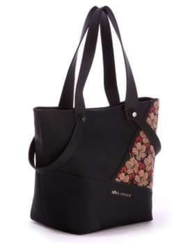 Модна сумка з вышивкою, модель 171503 чорний. Зображення товару, вид збоку.