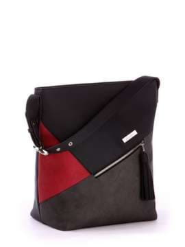 Модна сумка, модель 171511 чорний. Зображення товару, вид спереду.
