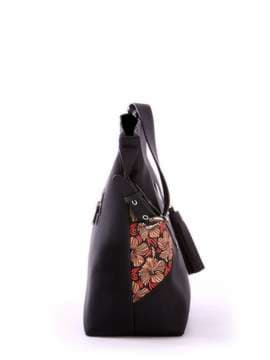 Шкільна сумка з вышивкою, модель 171513 чорний. Зображення товару, вид збоку.