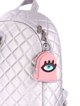 Модний брелок міні рюкзак око рожевий. Зображення товару, вид 2