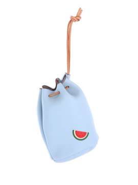 Молодіжний брелок міні сумочка зі шнурком блакитний. Зображення товару, вид 1