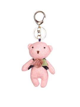Стильний брелок м'яка іграшка ведмедик рожевий. Зображення товару, вид 1