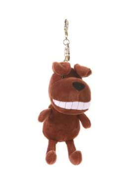 Модний брелок мягка іграшка собака що посміхається коричневий. Зображення товару, вид 1