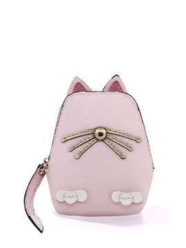 Модний брелок кішка з вусами гаманець рожевий. Зображення товару, вид 1
