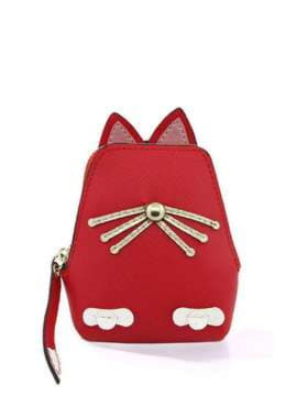 Брендовий брелок гаманець кішка з вусами червоний. Зображення товару, вид 1