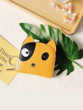 Модний брелок гаманець підвіска кішка чорні очі жовтий. Зображення товару, вид 2