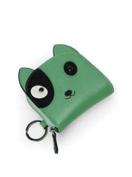Модний брелок гаманець підвіска кішка чорні очі зелений. Зображення товару, вид 1