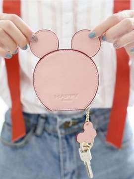 Молодіжний брелок гаманець з вушками рожевий. Зображення товару, вид 2
