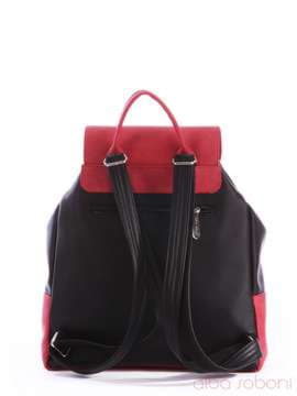 Стильний рюкзак, модель 162038 чорно-червоний. Зображення товару, вид збоку.