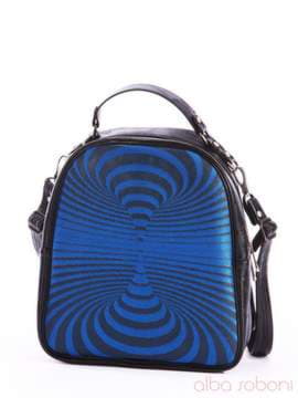 Брендовий рюкзак з вышивкою, модель 162441 чорний. Зображення товару, вид збоку.