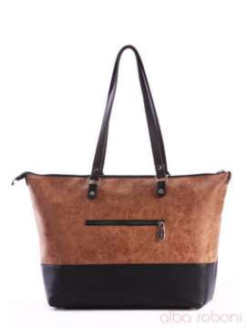 Брендова сумка, модель 162025 чорно-коричневий. Зображення товару, вид збоку.