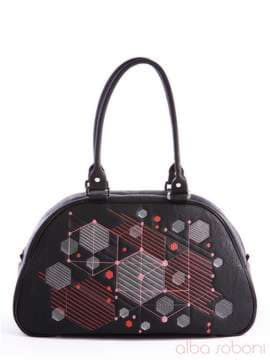 Модна сумка з вышивкою, модель 162412 чорний. Зображення товару, вид збоку.