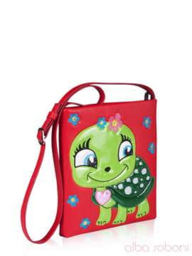 Стильна дитяча сумочка з вышивкою, модель 0096 червоний. Зображення товару, вид збоку.