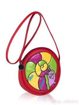 Стильна дитяча сумочка з вышивкою, модель 0201 червоний. Зображення товару, вид збоку.