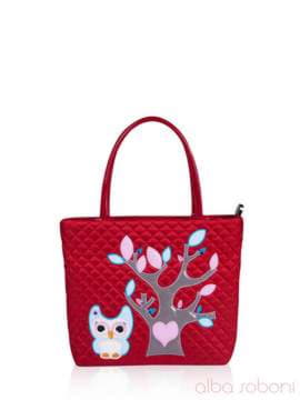 Стильна дитяча сумочка з вышивкою, модель 0302 червоний. Зображення товару, вид спереду.