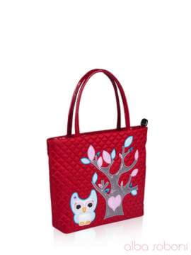 Стильна дитяча сумочка з вышивкою, модель 0302 червоний. Зображення товару, вид збоку.