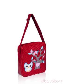 Стильна дитяча сумочка з вышивкою, модель 0332 малиновий. Зображення товару, вид ззаду.