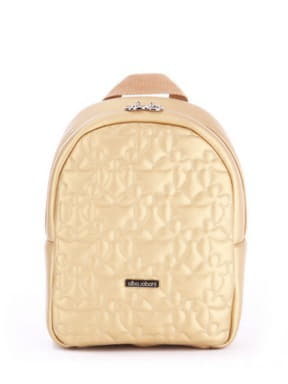 Стильний дитячий рюкзак з вышивкою, модель 0614 золото. Зображення товару, вид спереду.